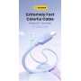 ESSAGER ES-X73 fonott töltő- és adatkábel - USB-A - USB-C - 25 cm - zöld-rózsaszín