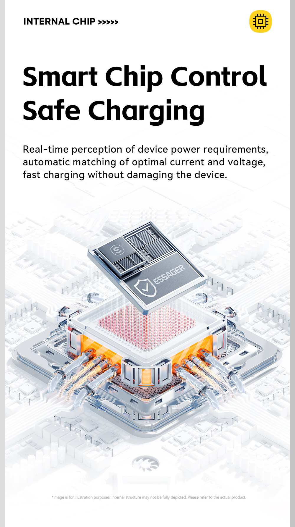 ESSAGER Crystal Clear fonott USB-C - Lightning kábel - 1 m - kék-lila