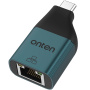 ONTEN UC101H ethernet adapter - RJ45 - USB-C - petrolkék