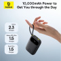 Baseus EnerFill FC31 Qpow 3 powerbank beépített USB-C és Lightning kábelekkel és USB-C / USB-A portokkal - 10 000 mAh - fekete