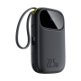 Baseus EnerFill FC31 Qpow 3 powerbank beépített USB-C és Lightning kábelekkel és USB-C / USB-A portokkal - 10 000 mAh - fekete