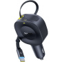 Baseus PrimeTrip VR2 autós töltő szett USB-C porttal és kihúzható USB-C kábellel - 60W - 0,8 m - fekete