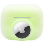 2 az 1-ben szilikon védőtok - AirPods Pro 2 (2022) / AirTag 1 / 2 - sötétben világító zöld