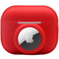 2 az 1-ben szilikon védőtok - AirPods Pro 2 (2022) / AirTag 1 / 2 - piros