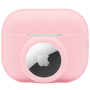 2 az 1-ben szilikon védőtok - AirPods Pro 2 (2022) / AirTag 1 / 2 - rózsaszín