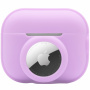 2 az 1-ben szilikon védőtok - AirPods Pro 2 (2022) / AirTag 1 / 2 - lila