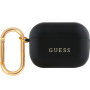 Guess Grained Classic Logo karabineres tok AirPods Pro 2-höz - fekete