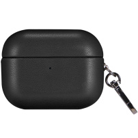 PU műbőr tok karabinerrel - AirPods Pro 2 (2022) - fekete