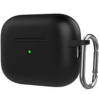 Szilikon védőtok karabinerrel - AirPods Pro 2 (2022) Lightning konektorral - fekete