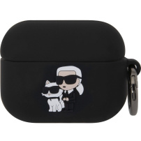 Karl Lagerfeld 3D Logo NFT Karl és Choupette szilikon tok az AirPods Pro készülékhez - fekete