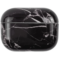 Kemény műanyag márványmintás tok - AirPods Pro - fekete-fehér