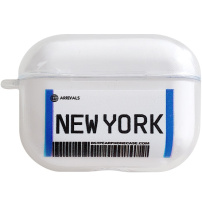 Szilikon tok - repülőjegy dizájn - AirPods Pro - New York