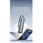 ESSAGER ES-HB03 7 az 1-ben hub - SD / TF kártya slot / HDMI / 2x USB-C / 2x USB-A - USB-C - sötétszürke