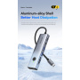 ESSAGER ES-HB03 7 az 1-ben hub - SD / TF kártya slot / HDMI / 2x USB-C / 2x USB-A - USB-C - sötétszürke