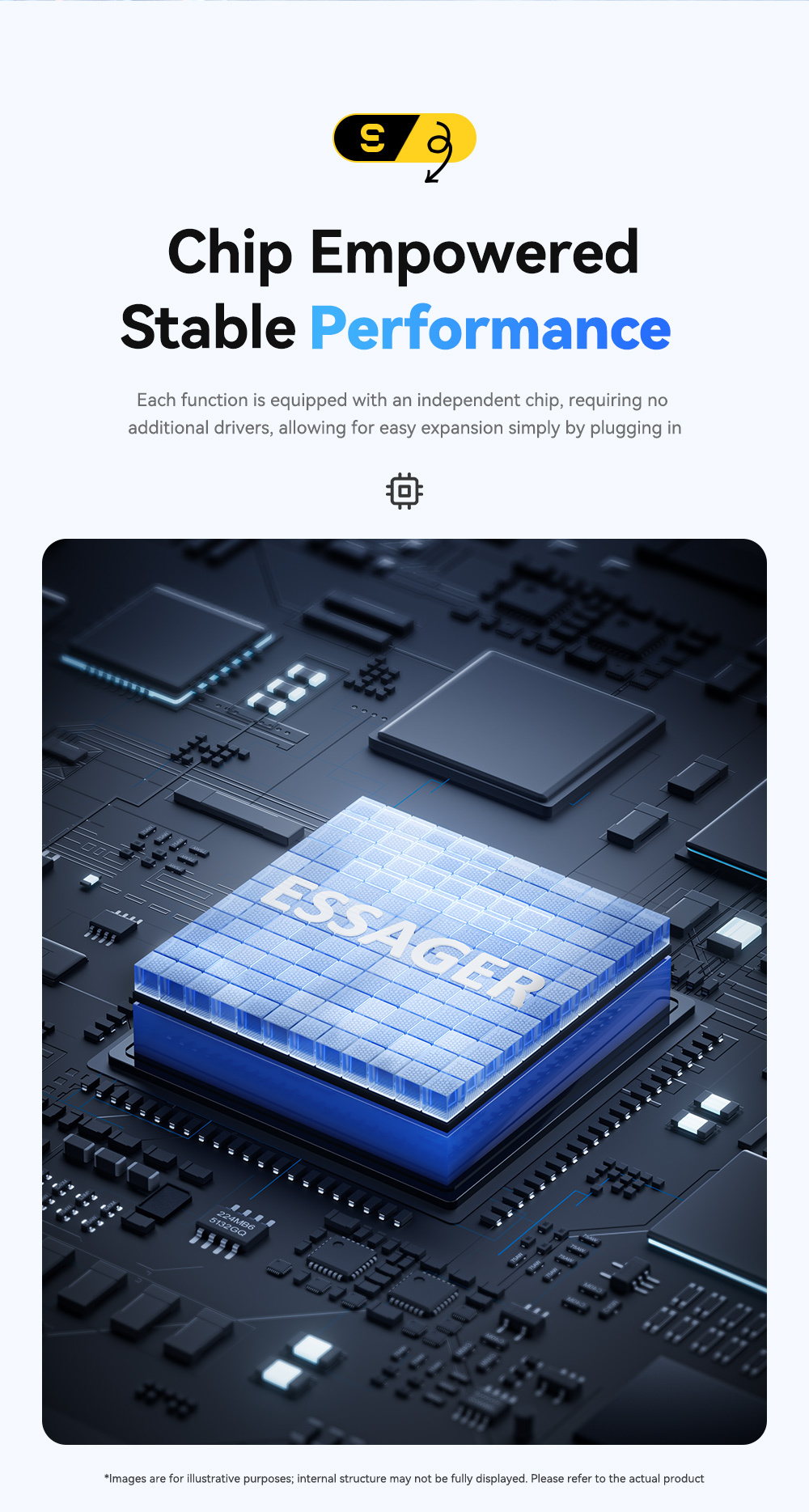 ESSAGER ES-HB03 7 az 1-ben hub - SD / TF kártya slot / HDMI / 2x USB-C / 2x USB-A - USB-C - sötétszürke