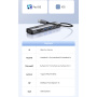 ESSAGER ES-HB03 7 az 1-ben hub - SD / TF kártya slot / HDMI / 2x USB-C / 2x USB-A - USB-C - sötétszürke