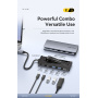 ESSAGER ES-HB01 6 az 1-ben hub - SSD / HDMI / 2x USB-C / 2x USB-A - USB-C - sötétszürke