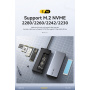 ESSAGER ES-HB01 6 az 1-ben hub - SSD / HDMI / 2x USB-C / 2x USB-A - USB-C - sötétszürke
