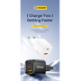 ESSAGER ES-CD54 mini gyorstöltő adapter USB-C / USB-A portokkal - 20W - fehér