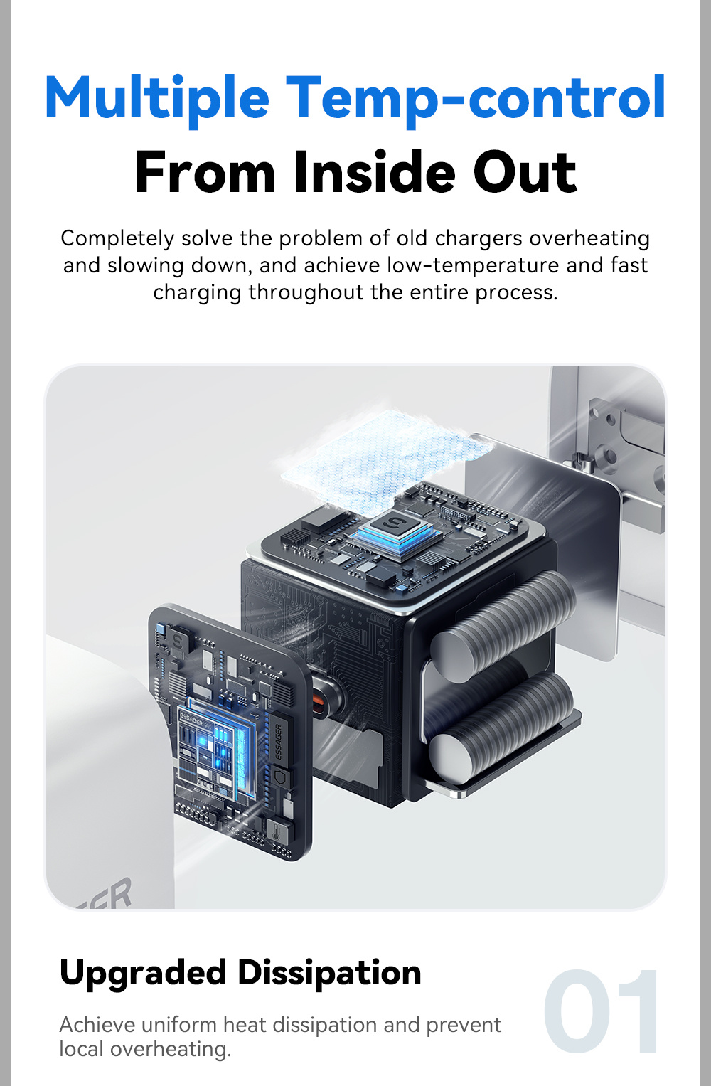 ESSAGER ES-CD52 gyorstöltő adapter USB-C porttal - 30W - fehér