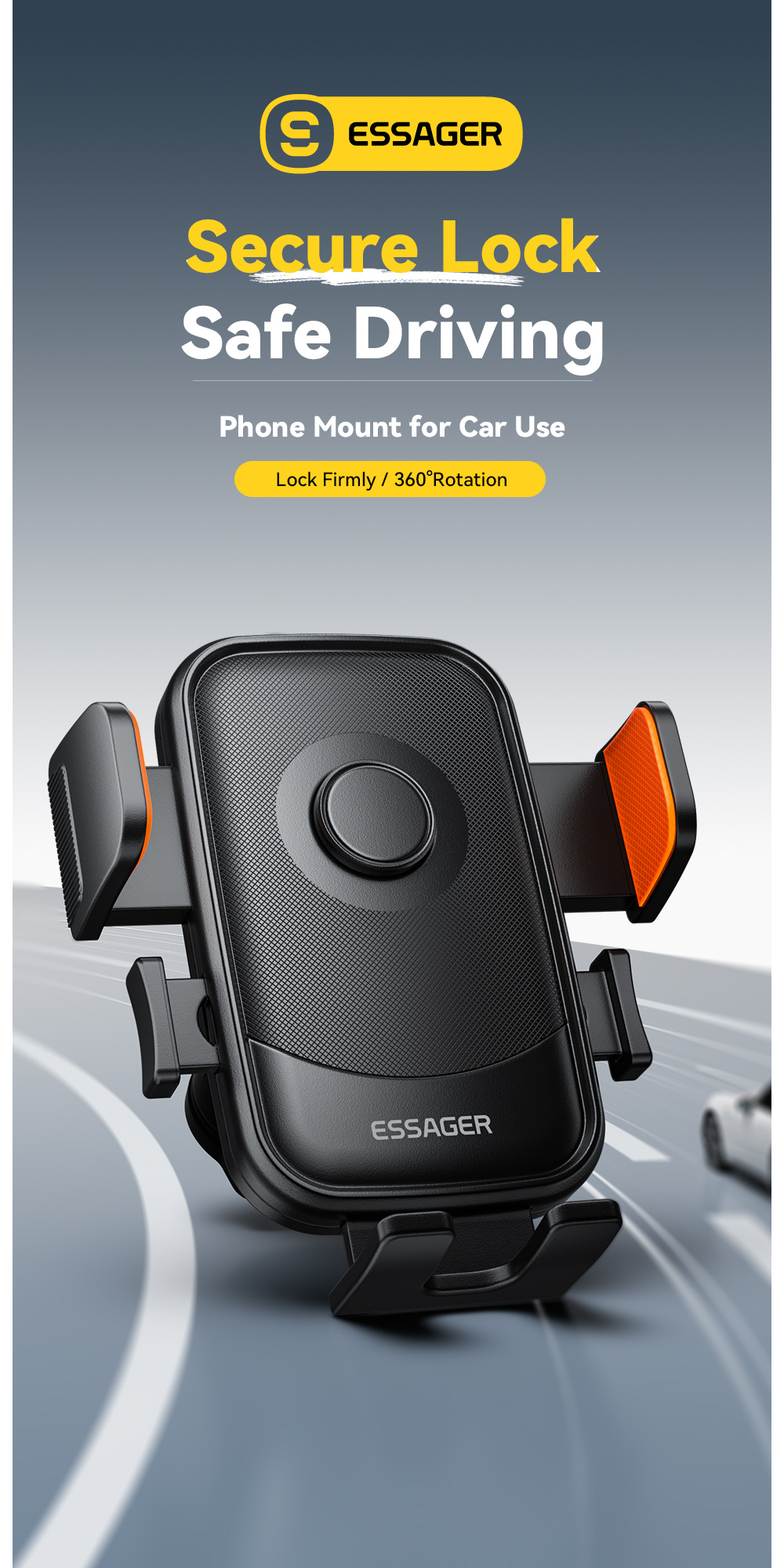 ESSAGER ES-ZJ34 autós tartó szellőzőrácsba iPhone-hoz - fekete