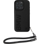BMW Leather Signature and Strap tok iPhone 16 Pro telefonhoz - fekete