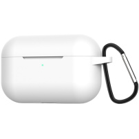 Szilikon tok karabinnal AirPods Pro - fehér