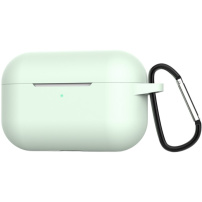 Szilikon tok karabinnal AirPods Pro - világoszöld