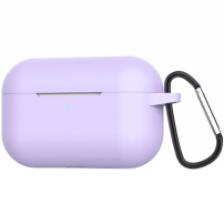 Szilikon tok karabinnal AirPods Pro - lila