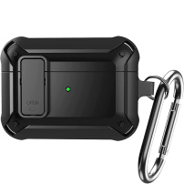 Rendkívül tartós tok karabinerrel - AirPods Pro - fekete