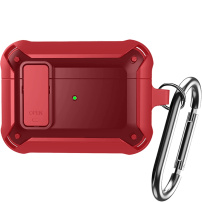Rendkívül tartós tok karabinerrel - AirPods Pro - piros