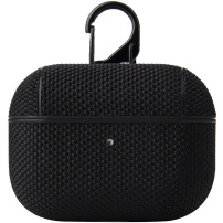 Textil védőtok karabinerrel - AirPods Pro - fekete