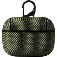 Textil védőtok karabinerrel - AirPods Pro - zöld