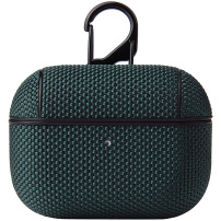 Textil védőtok karabinerrel - AirPods Pro - sötétzöld