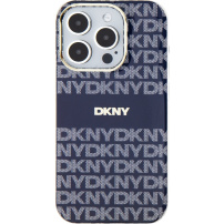 DKNY Repeat Pattern Tonal Stripe tok MagSafe-el iPhone 15 Pro készülékhez - sötétkék