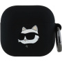 Karl Lagerfeld 3D Logo NFT Choupette Head szilikon tok AirPods 4 / 5 fülhallgatóhoz - fekete