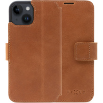 FIXED ProFit bőr flip cover tok - iPhone 14 - barna