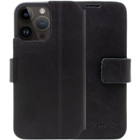 FIXED ProFit bőr flip cover tok - iPhone 14 Pro Max - fekete