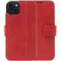 FIXED ProFit bőr flip cover tok - iPhone 15 - piros