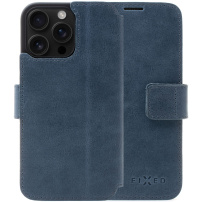 FIXED ProFit bőr flip tok iPhone 16 Pro Max készülékhez - sötétkék