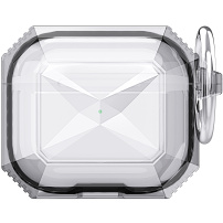 Strapabíró átlátszó tok színes kerettel AirPods 4 / 5 - fekete