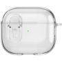 Átlátszó tok zárral és karabinerrel AirPods 4 / 5 - víztiszta