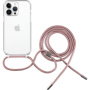 FIXED Pure Neck átlátszó tok zsinórral iPhone 13 Pro készülékhez - rózsaszín