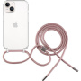 FIXED Pure Neck átlátszó tok zsinórral iPhone 14-hez - rózsaszín