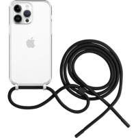 FIXED Pure Neck átlátszó tok zsinórral iPhone 14 Pro Max készülékhez - fekete