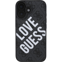 Guess 4G Big Love logó borító MagSafe jelöléssel iPhone 16-hoz - szürke