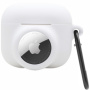 2 az 1-ben szilikon védőtok - AirPods 3 / AirTag 1 / 2 - fehér