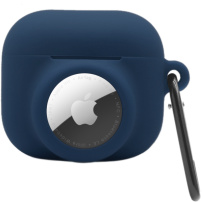 2 az 1-ben szilikon védőtok - AirPods 3 / AirTag 1 / 2 - tengerészkék