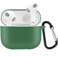 Szilikon védő tok karabinerrel - AirPods 3 - zöld