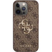 Guess 4G Metal Logo tok - iPhone 13 Pro Max - barna